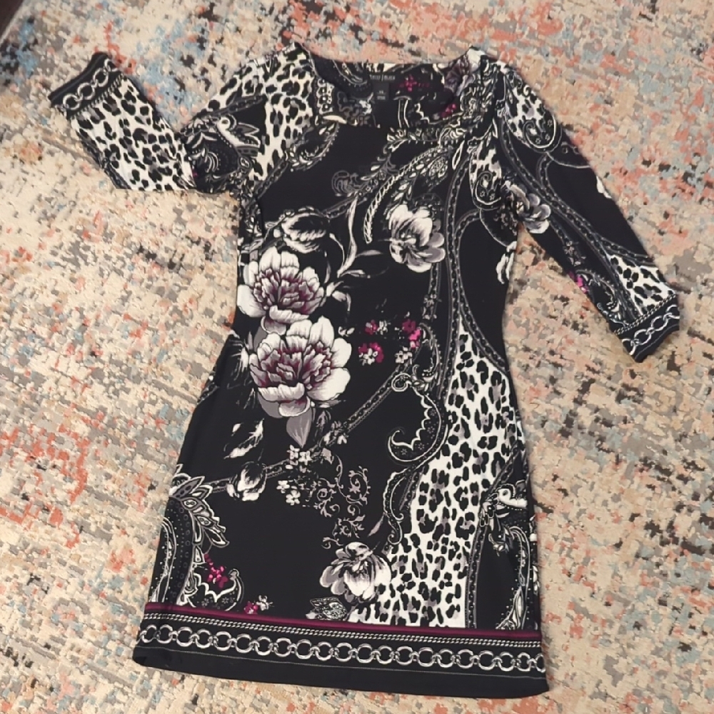 WHBM Floral and Leopard Print Dress